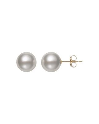Bloomingdale's Fine Collection Akoya Cultured Pearl Stud Earrings in 14K Yellow Gold