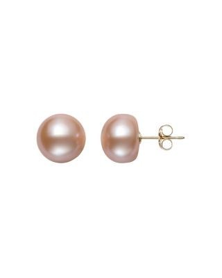 Bloomingdale's Fine Collection Pink Cultured Freshwater Pearl Stud Earrings in 14K Yellow Gold