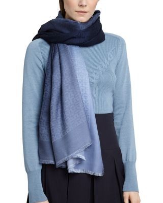 Ferragamo Gancini Jacquard Wool & Silk Scarf