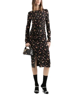 Dolce & Gabbana Floral Print Charmeuse Midi Dress