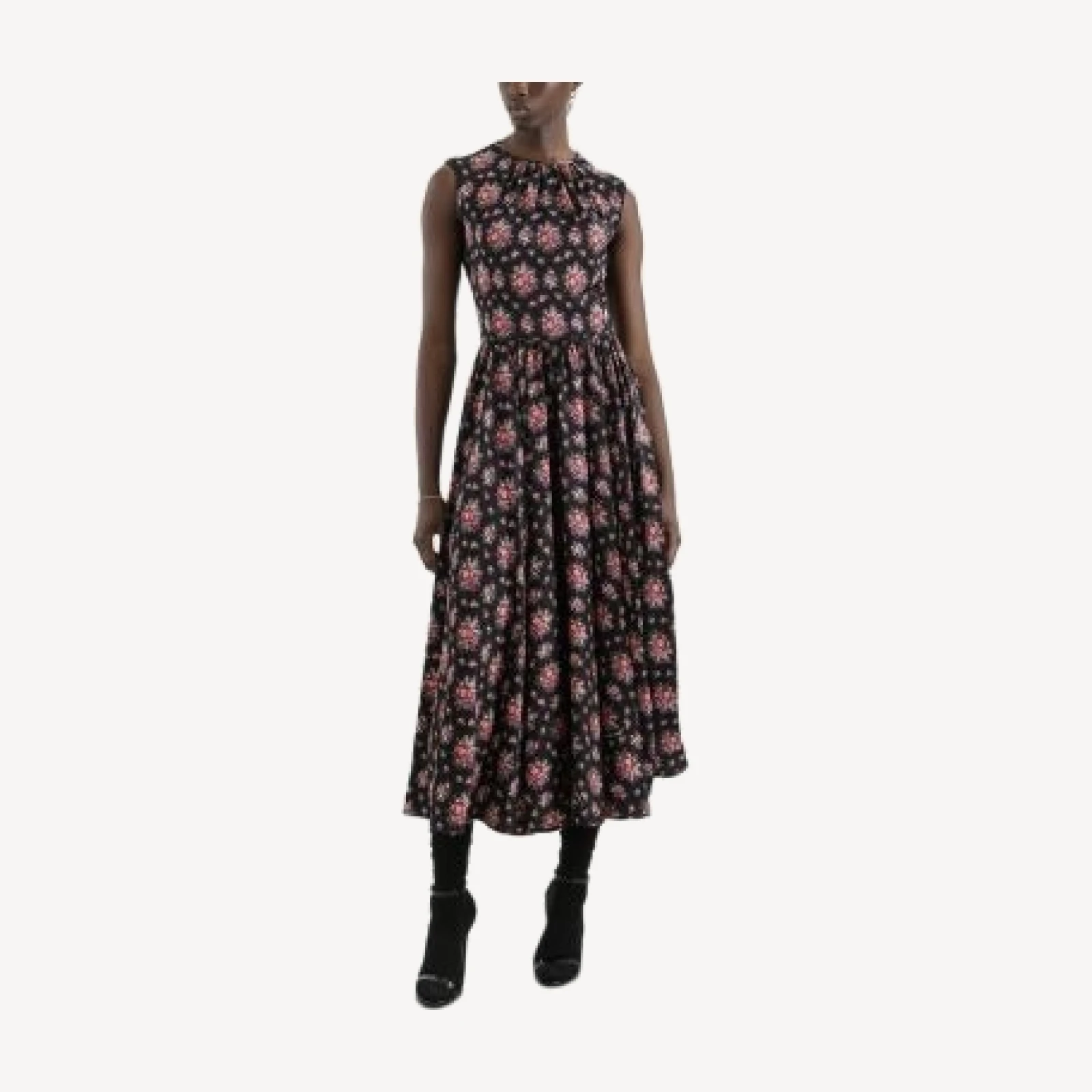 Dolce & Gabbana Flower Bouquet Print Charmeuse Dress