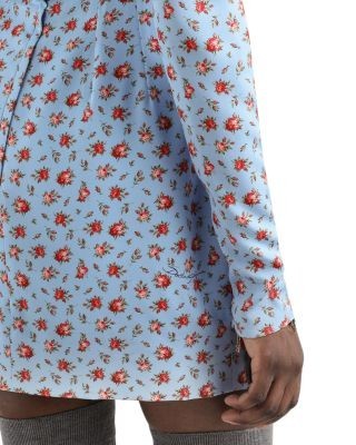 Dolce & Gabbana Rose Print Charmeuse Mini Dress