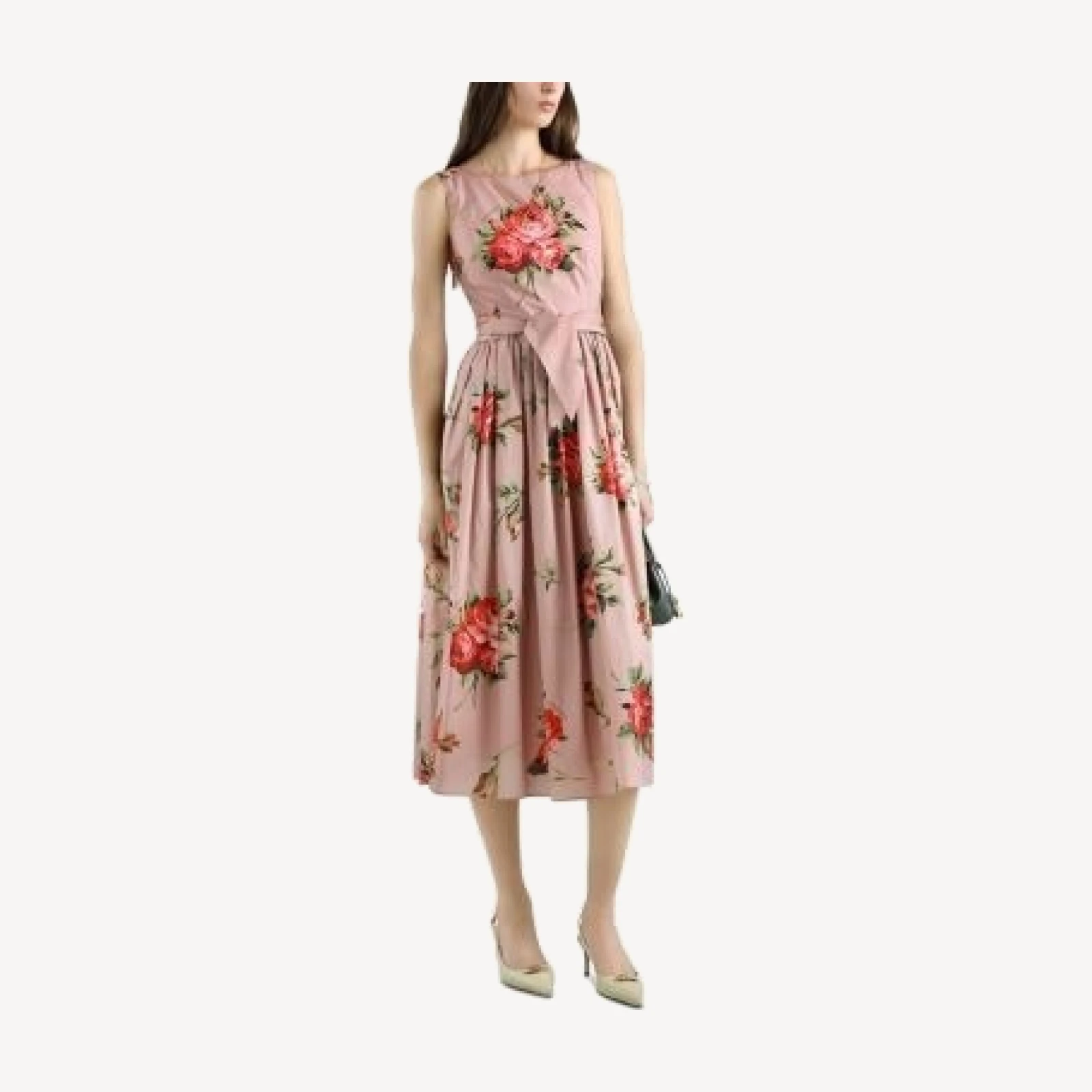 Dolce & Gabbana Rose Bouquet Print Cotton Dress
