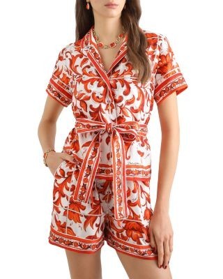 Dolce & Gabbana Majolica Print Vanity Silk Blouse