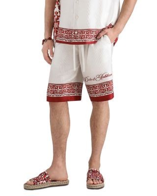 Dolce & Gabbana Floral Pattern Logo Drawstring Shorts