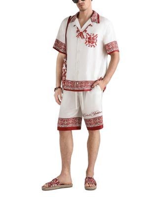 Dolce & Gabbana Floral Pattern Logo Drawstring Shorts
