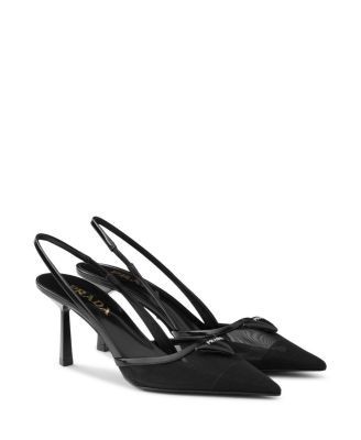 Prada Women's Mesh Fabric Slingback Pumps