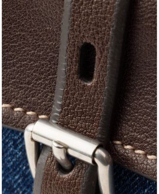 Prada Bonnie Large Denim And Leather Handbag