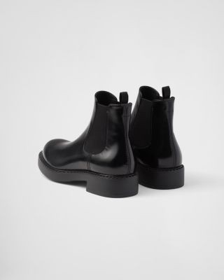 Prada Men's Brushed Leather Chelsea Boots