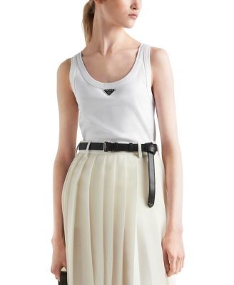 Prada Ribbed Knit Jersey Tank Top