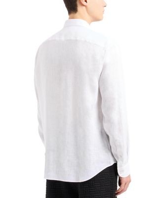 Emporio Armani Regular Fit Linen Chambray Sport Shirt