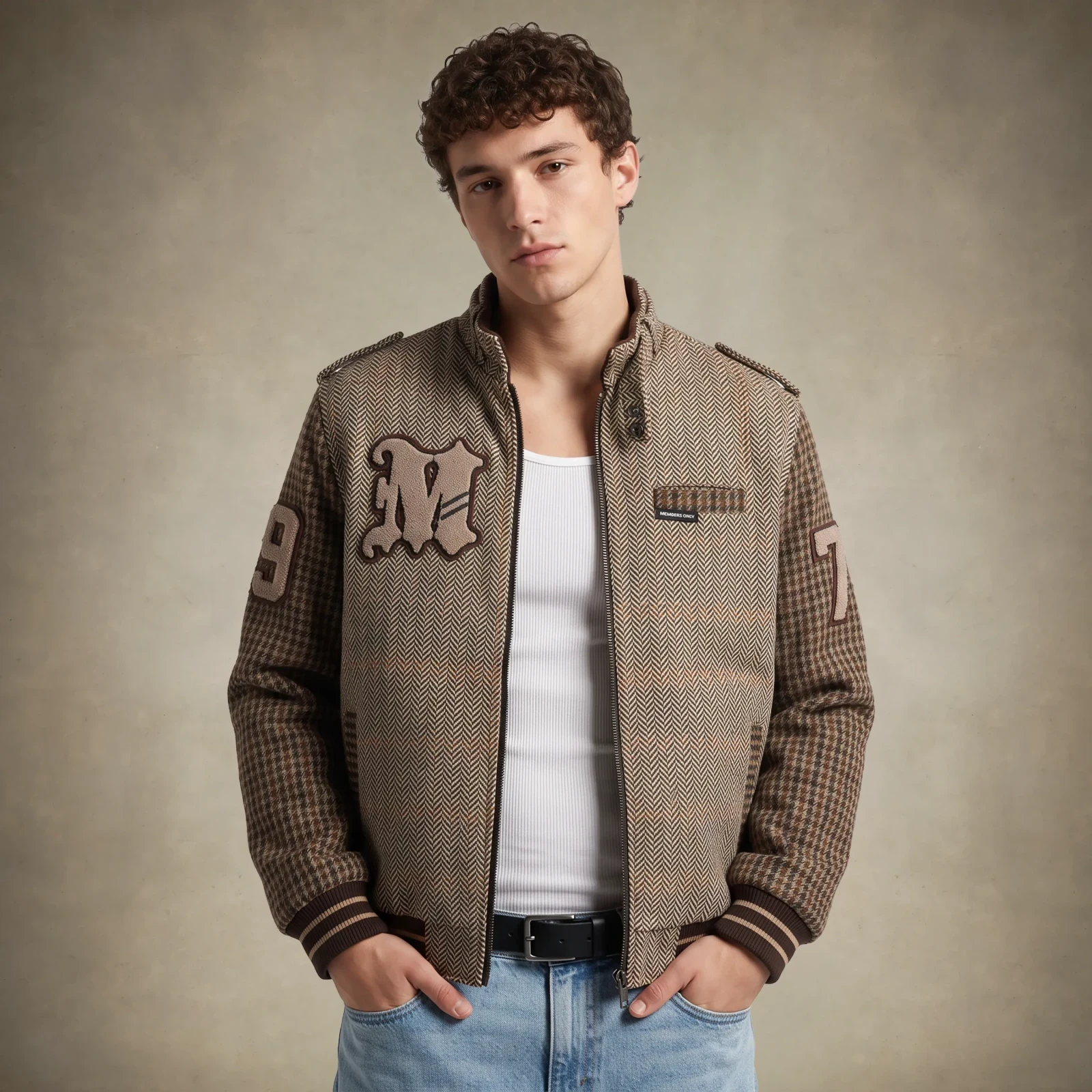 Men's Tweed Varsity Jacket