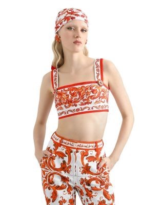 Dolce & Gabbana Majolica Print Bra Top