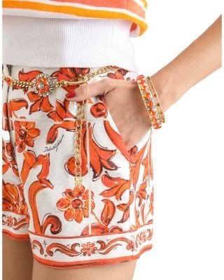 Dolce & Gabbana Majolica Print High Waisted Shorts