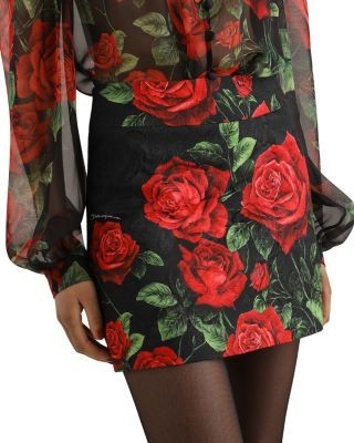 Dolce & Gabbana Rose Brocade Mini Skirt
