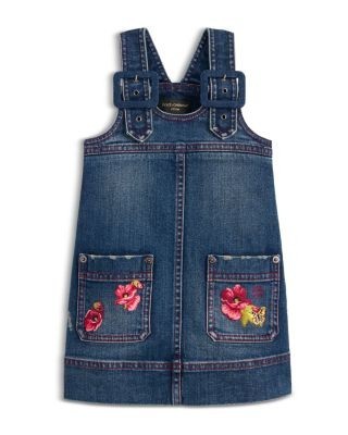 Dolce & Gabbana Girls' Denim Overalls Dress - Little Kid, Big Kid