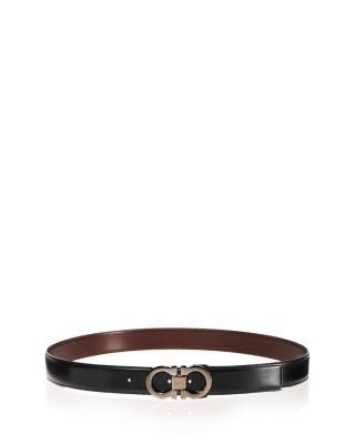 Salvatore Ferragamo Men's Double Gancini Buckle Reversible Leather Belt