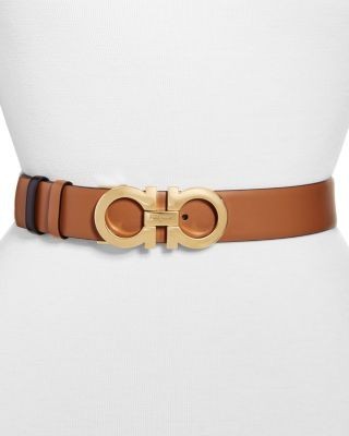 Salvatore Ferragamo Women's Gancini Reversible Leather Belt