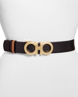 Salvatore Ferragamo Women's Gancini Reversible Leather Belt