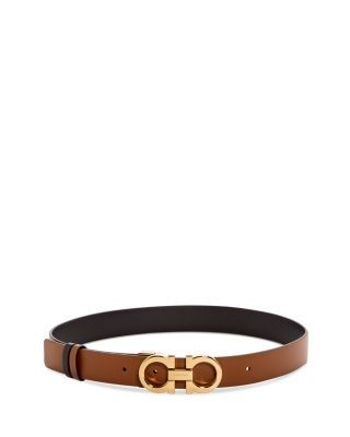 Salvatore Ferragamo Women's Gancini Slim Reversible Leather Belt