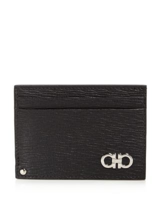 Salvatore Ferragamo Men's Gancini Revival Leather Id Window Card Case