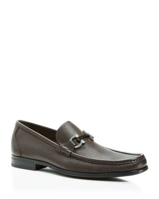 Ferragamo Men's Grandioso Double Gancini Bit Leather Loafers - Wide
