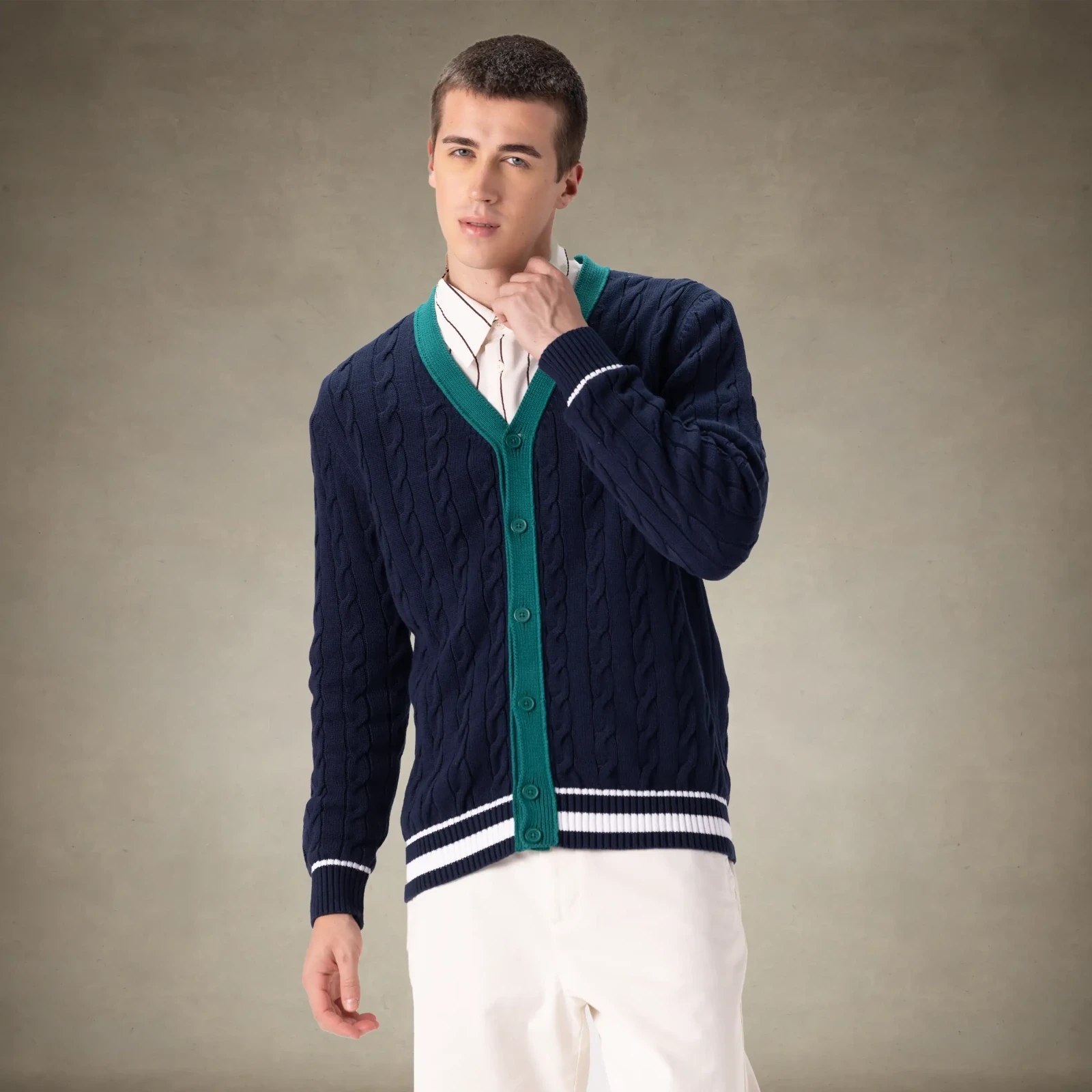 Men's Cable Knit Cardigan
