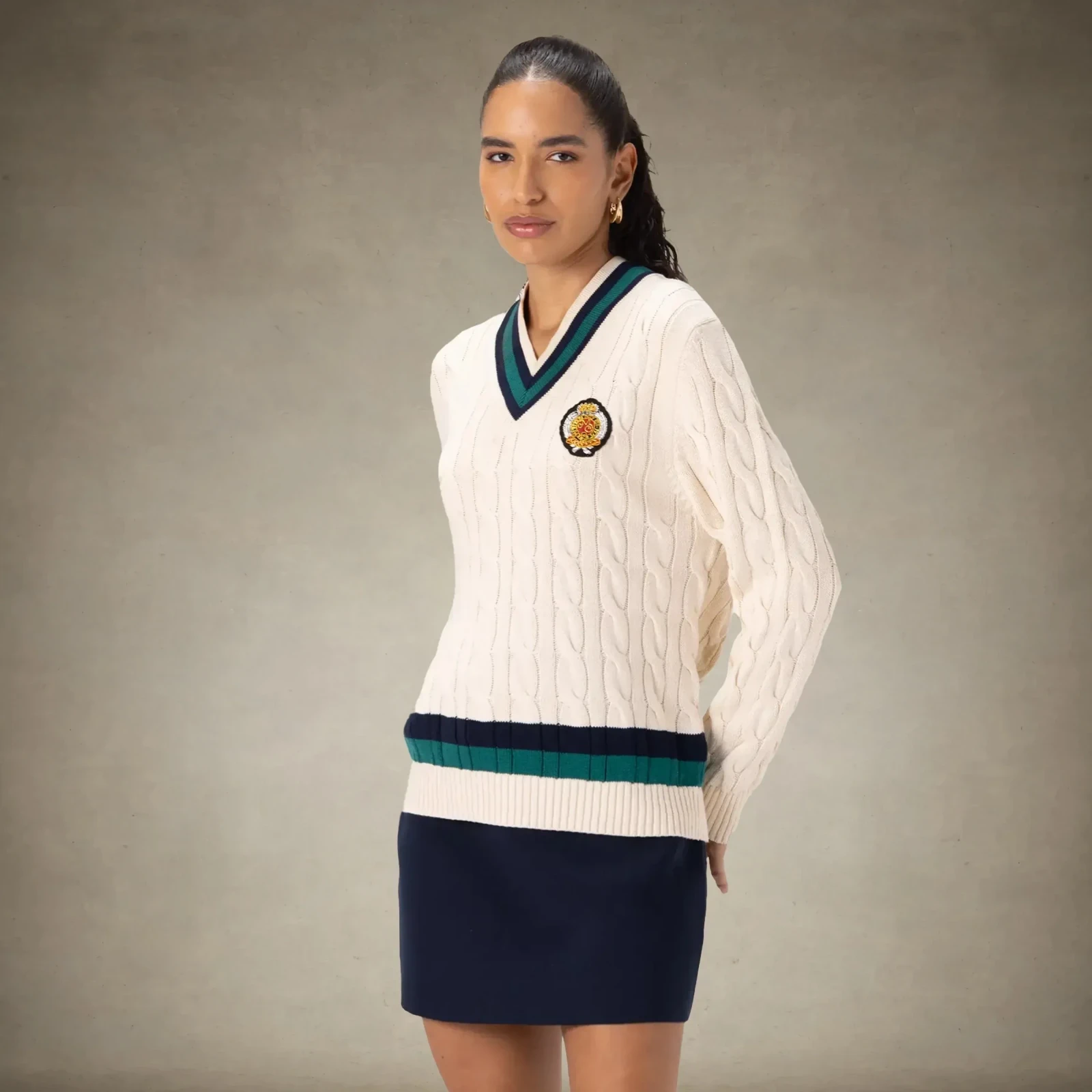 Women's Oversized Cable Knit Cricket Sweater