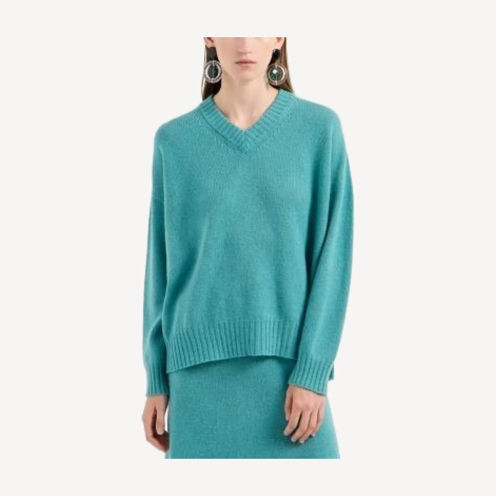 Emporio Armani Seamless Plain Knit V Neck Sweater