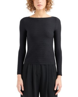 Emporio Armani Stretch Jacquard Jersey Top
