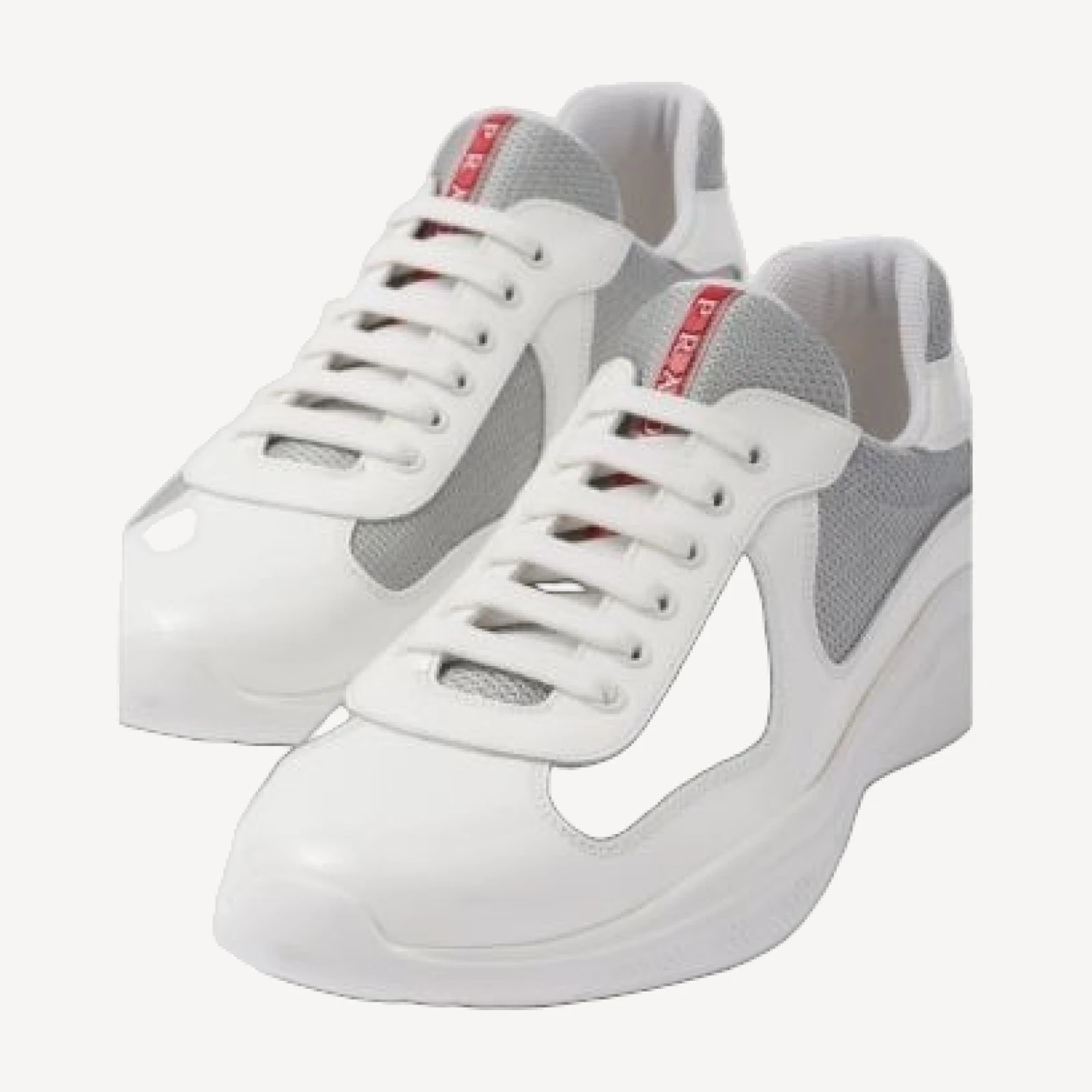 Prada Men's America's Cup Patent Leather And Technical Fabric Sneakers