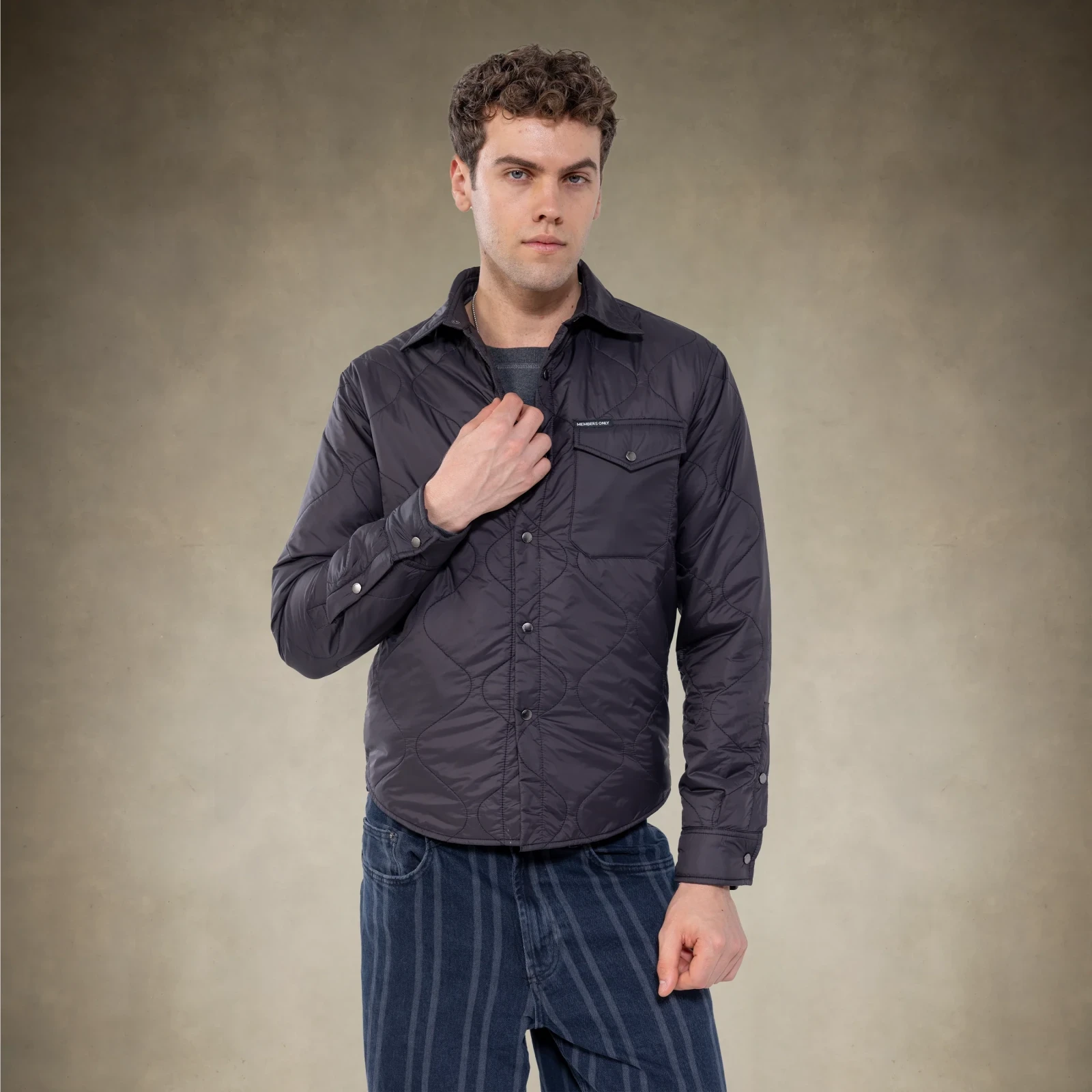 Men's Lightweight Quilted Shirt Jacket