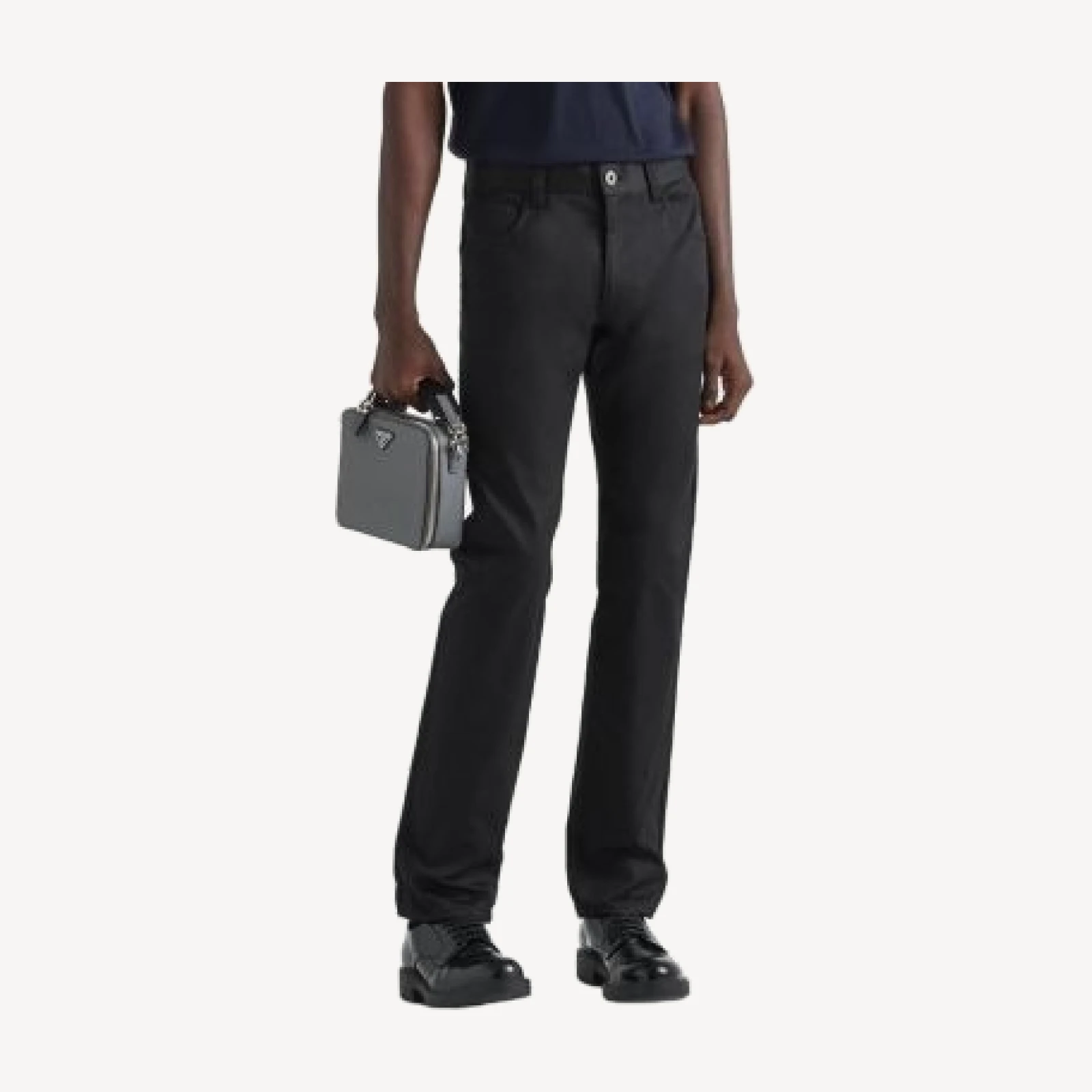 Prada Five-Pocket Stretch Drill Jeans in Black