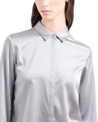 Emporio Armani Button Up Shirt in Stretch Silk