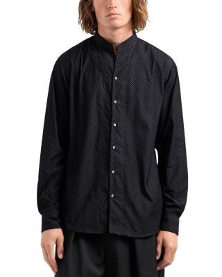Emporio Armani Stretch Cotton Button Up Shirt with Guru Collar