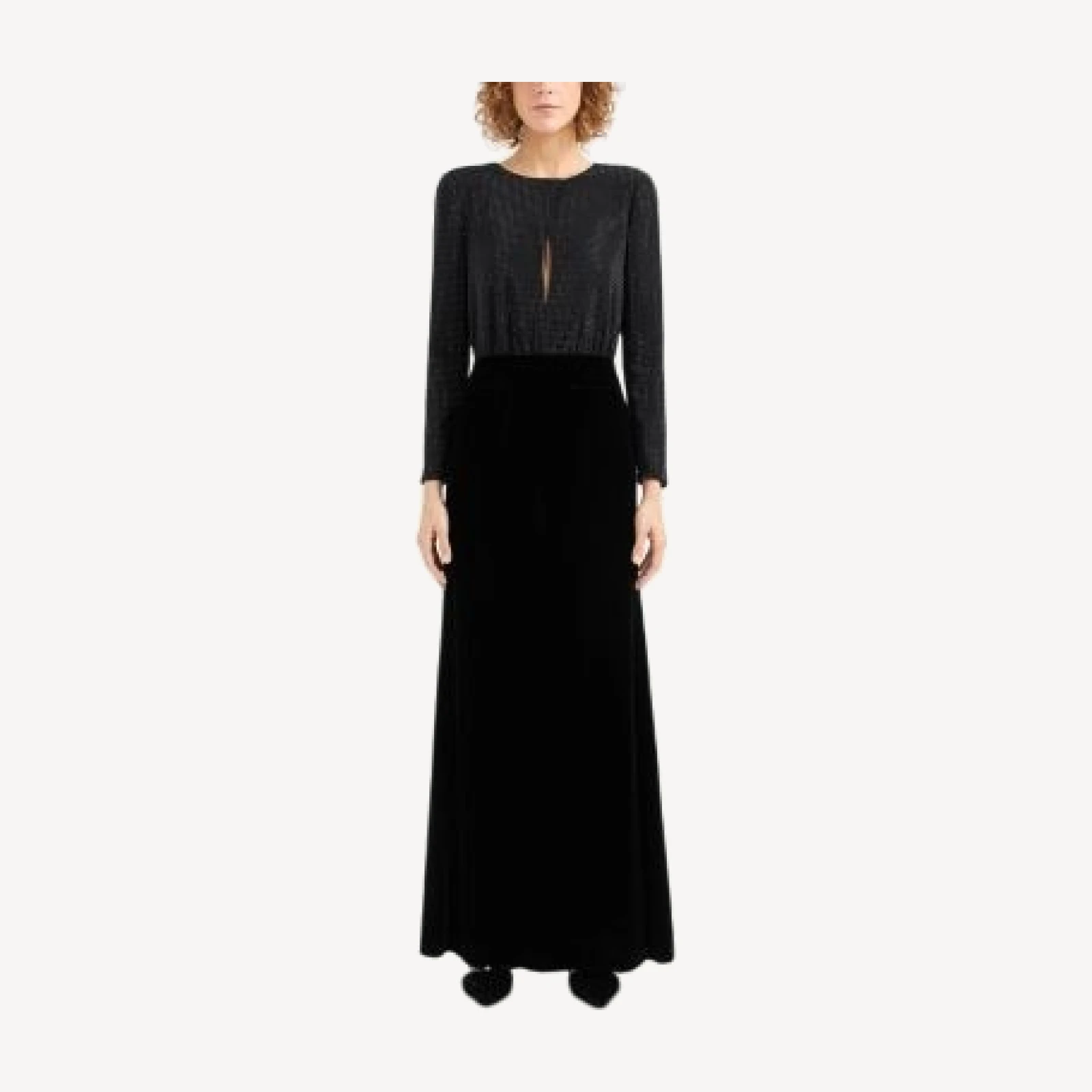 Emporio Armani Rhinestone Bodice Velvet Gown