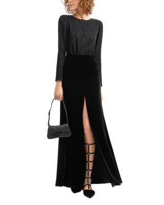 Emporio Armani Rhinestone Bodice Velvet Gown