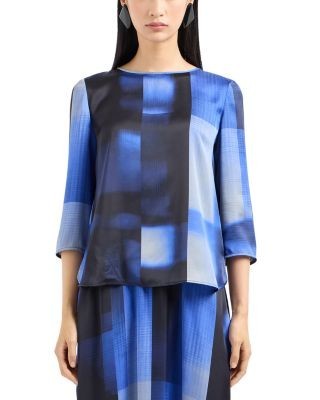 Emporio Armani Ombre Checkered Top