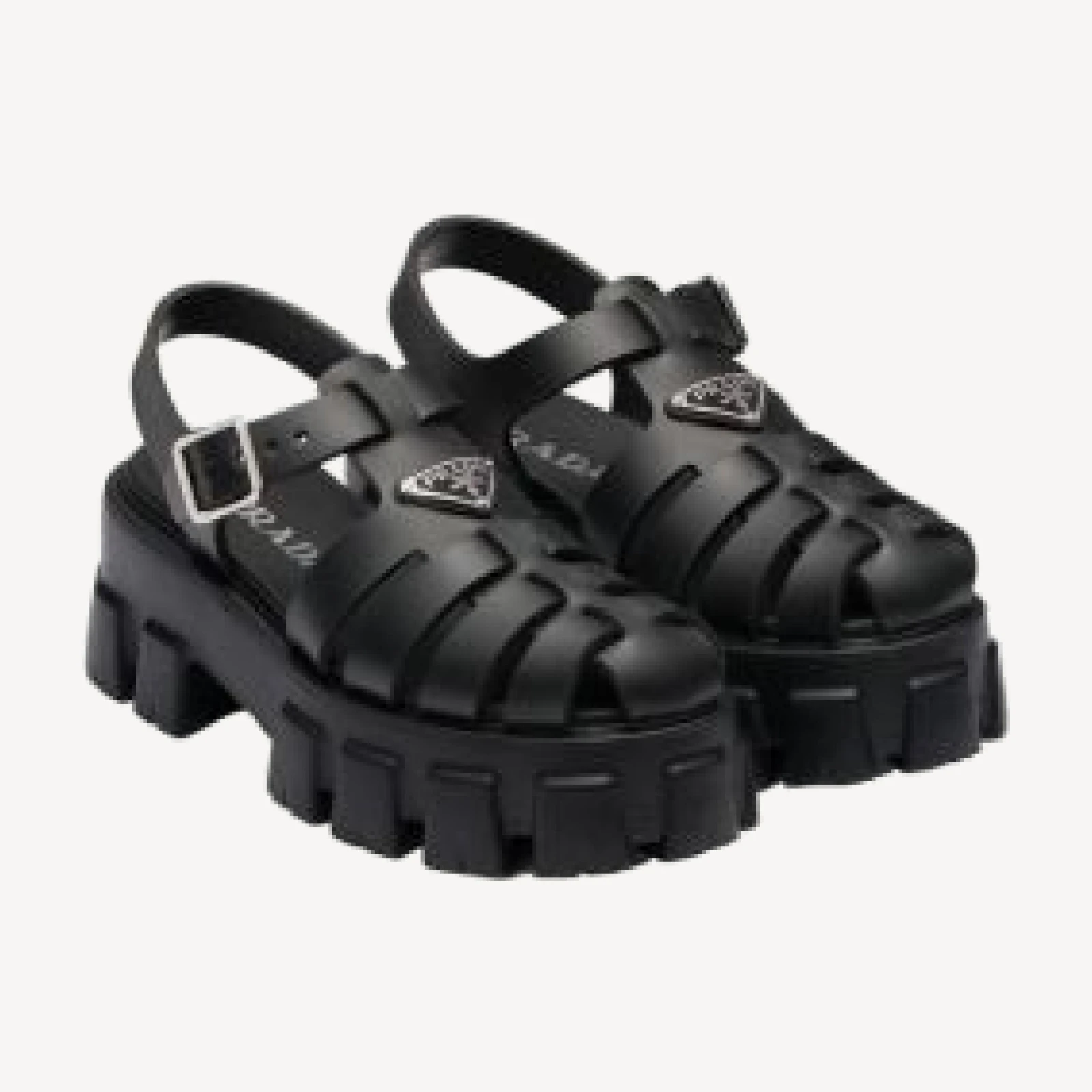 Prada Women's Rubber Monolith Sandals
