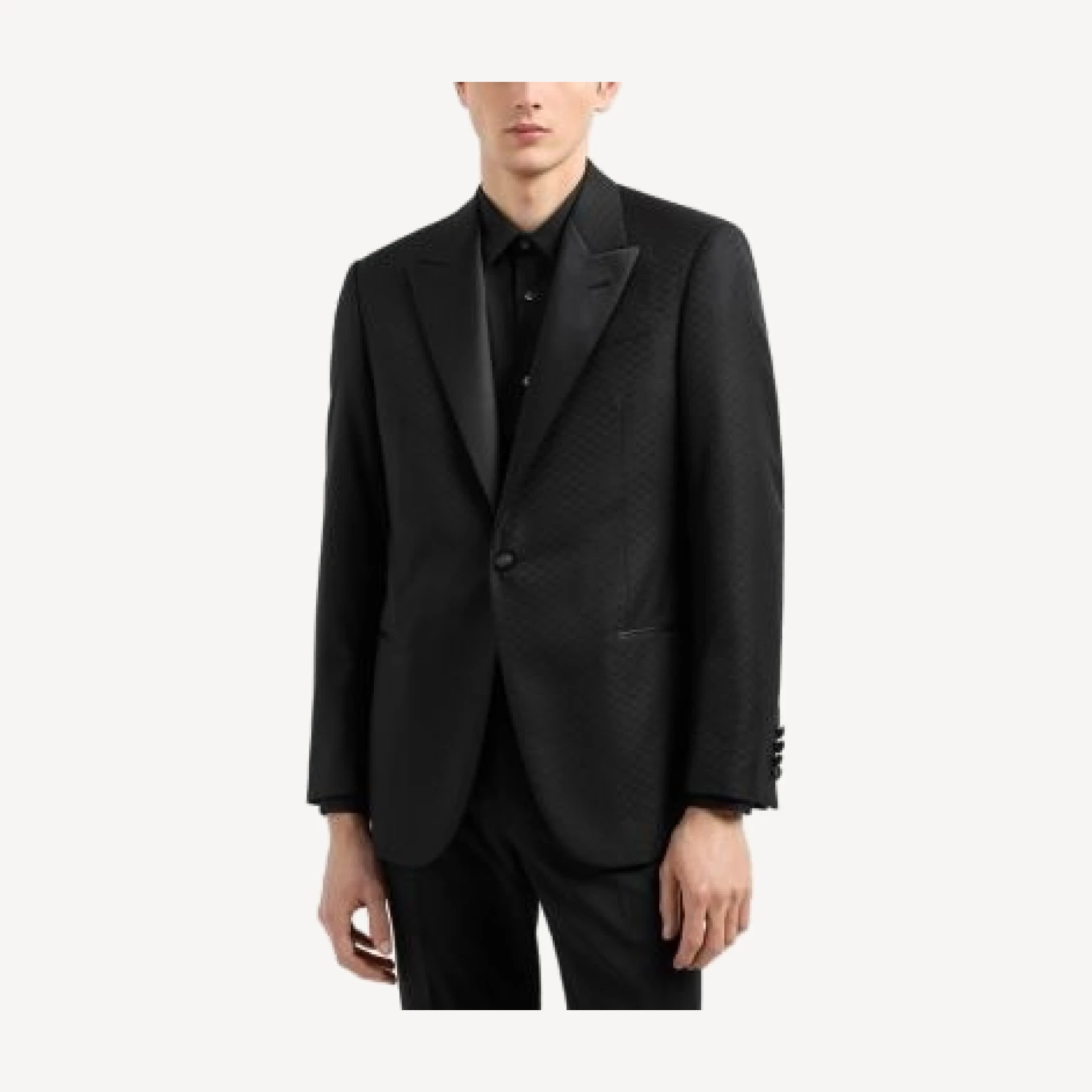Emporio Armani G Line Regular Fit Wool & Silk Micro Jacquard Dinner Jacket