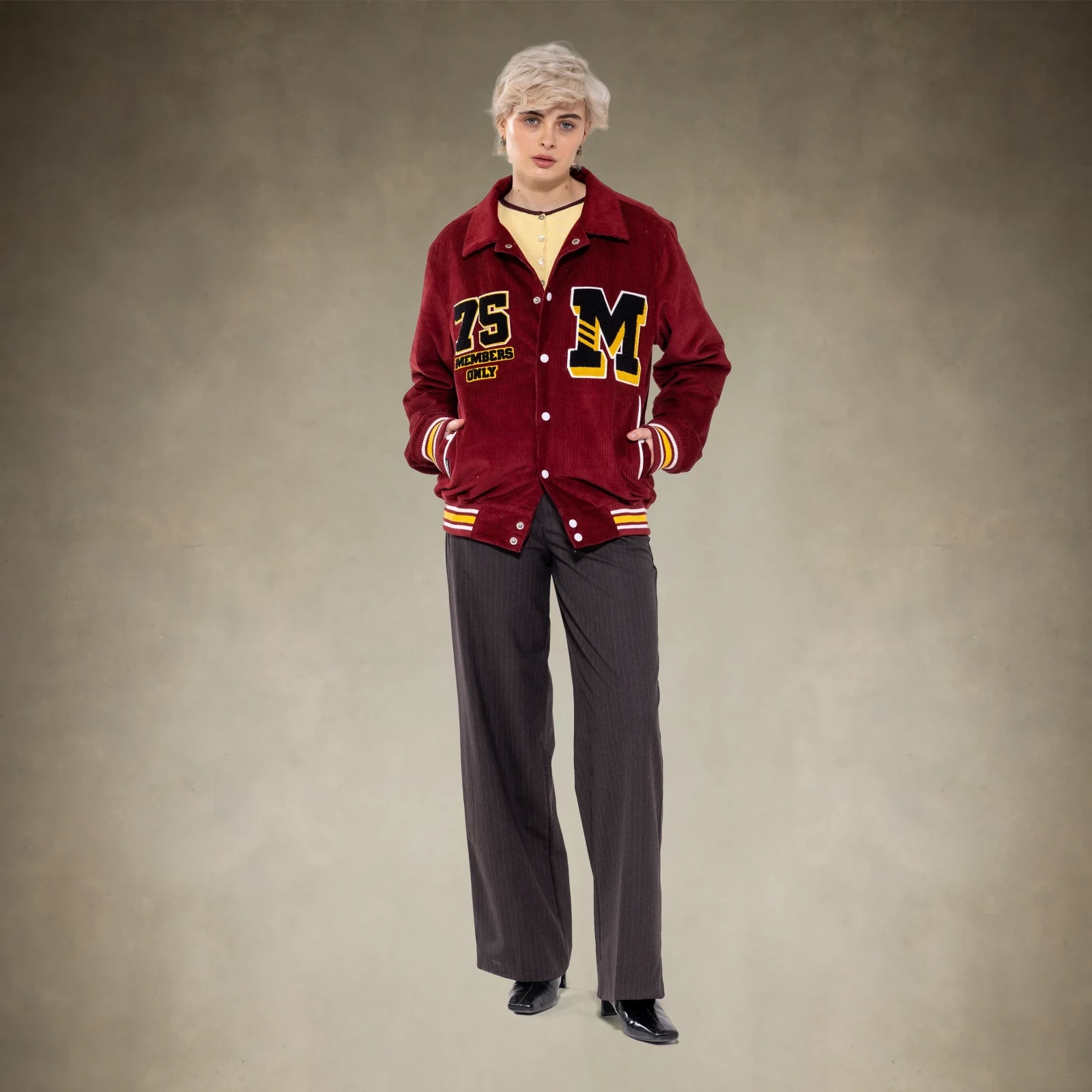 Women’s Oversized Corduroy Varsity Jacket