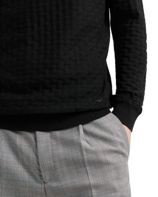 Emporio Armani Virgin Wool Basketweave Motif Sweater