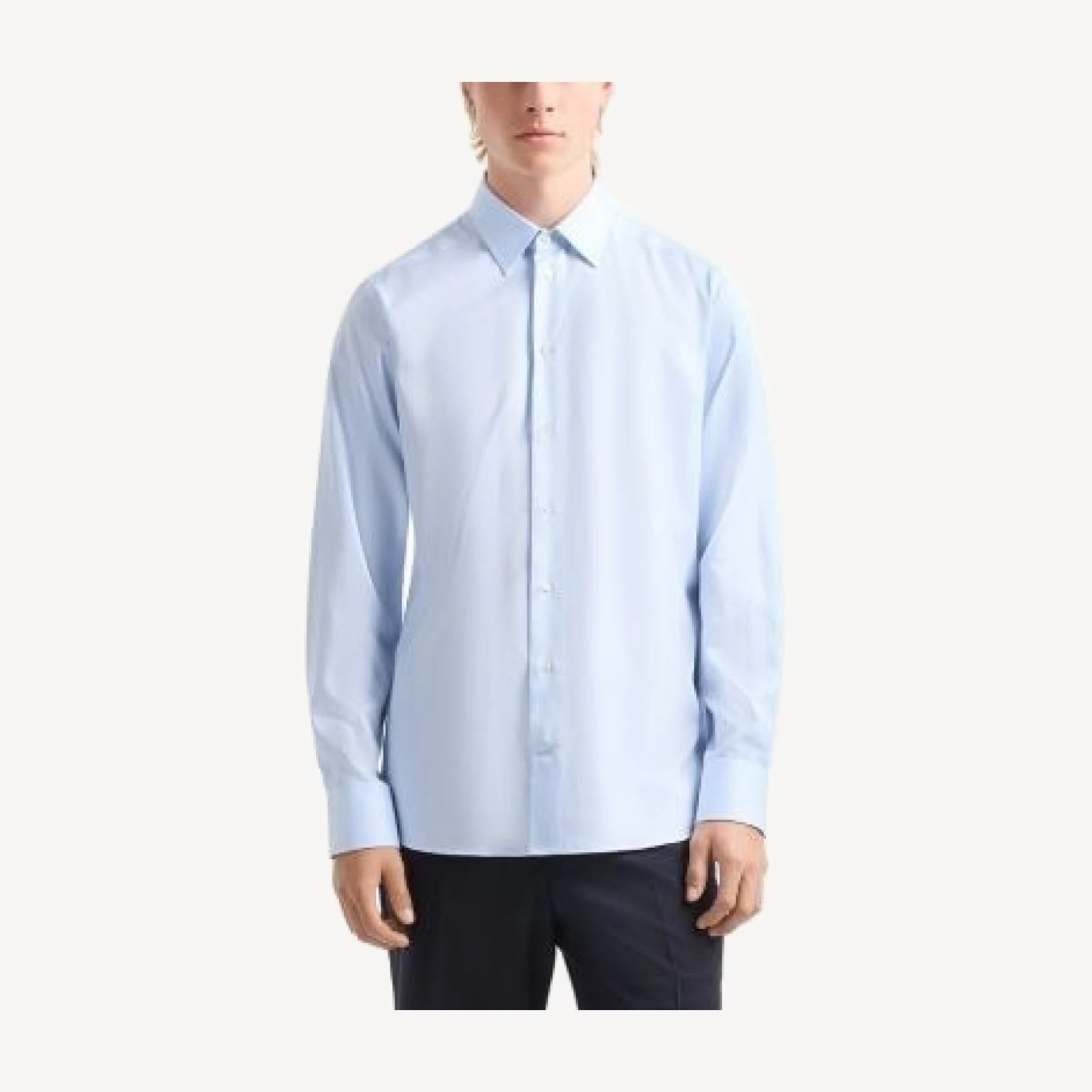 Emporio Armani New York Regular Fit Micro Chevron Dress Shirt