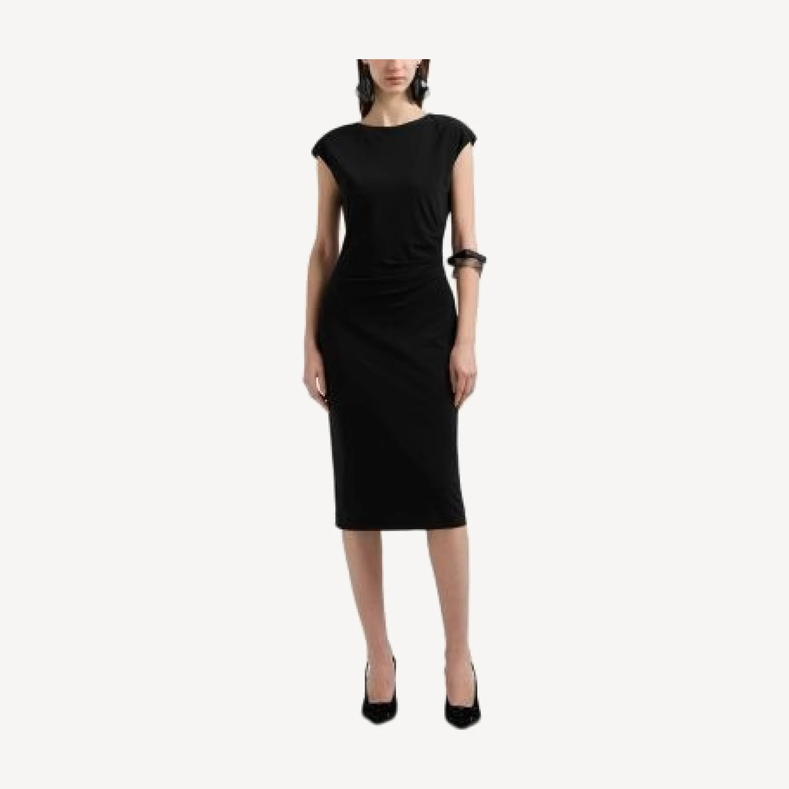 Emporio Armani Cap Sleeve Fluid Crepe Jersey Sheath Dress