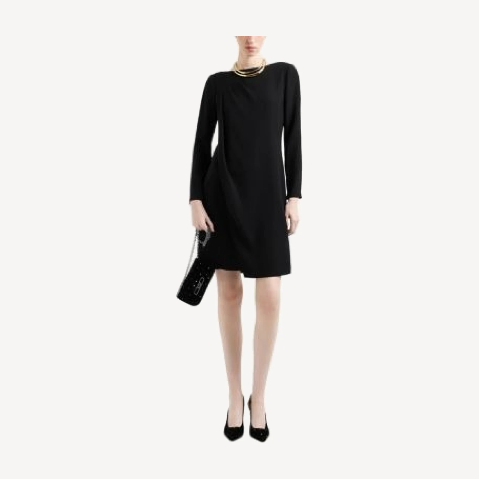 Emporio Armani Pleated Shoulder Techno Candy Sheath Dress