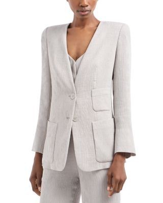 Emporio Armani Fluid Cannette Ribbed Blazer