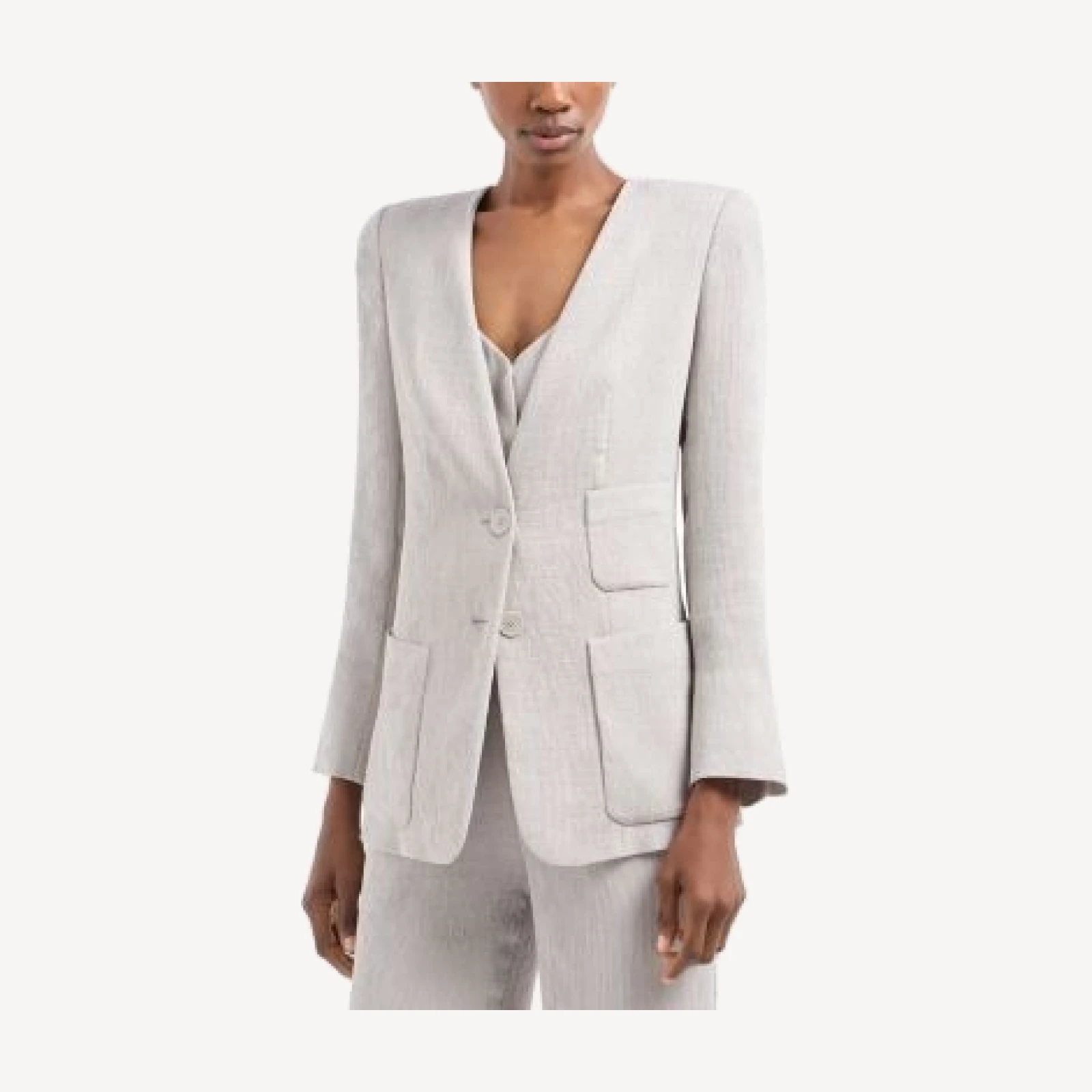 Emporio Armani Fluid Cannette Ribbed Blazer
