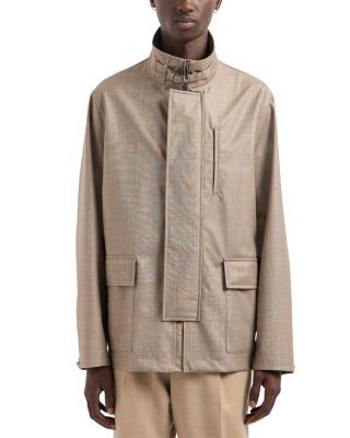 Emporio Armani Silky Finish Buckle Closure Wool Coat