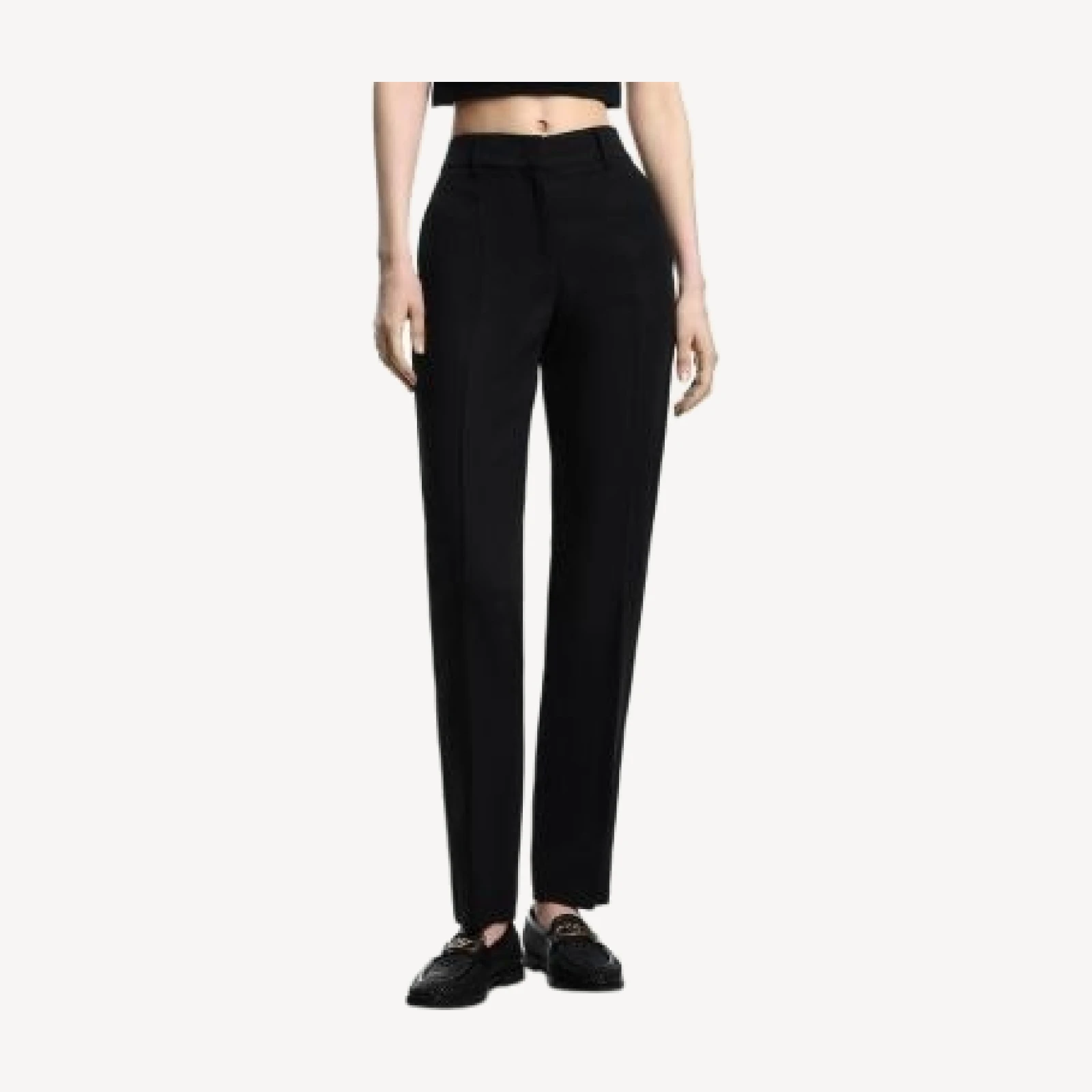Emporio Armani Linen Straight Leg Flat Front Trousers
