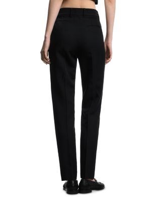 Emporio Armani Linen Straight Leg Flat Front Trousers